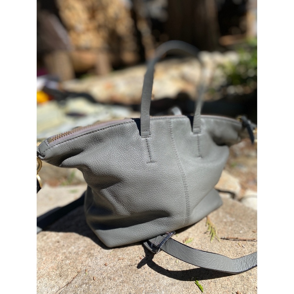 Kate Spade Freeform Satchel Saturday Grey Leather Crossbody Purse 15”x8.5” Bag - Picture 10 of 12